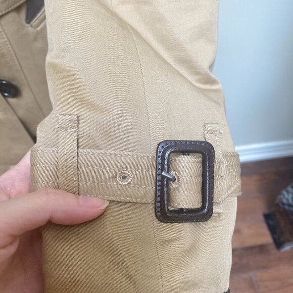 New Classic Tan Quilted Trench Coat - Picture 2 of 9